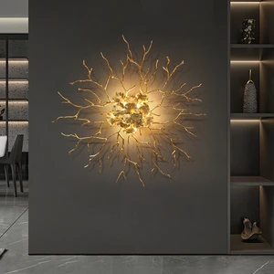 New Chinese Luxury Solid Copper Branch Wall Light, Decorative Wall Sconce For Bedroom, Living Room, Bar & Homestay