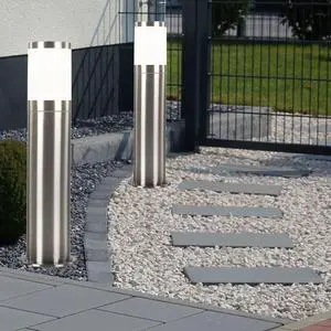 E27 15W Outdoor Garden Lawn Light Lamp Landscape Silver Waterproof Stainless Steel Cylinder LED Source