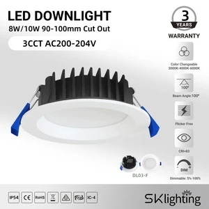 Australian Led Downlight 10w 3CCT IP54 Triac Dimmable CE SAA Spot Light Recessed Adjustable Down Light Home Hotel Moden Led Lamp