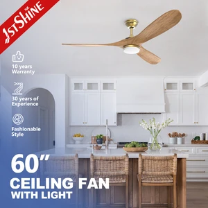 1stshine Latest Modern Fandelier Ceiling 60 Dimmable Lighting No Noise Wooden Blade Led Ceiling Fan Lamp