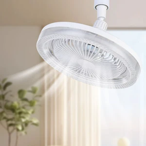 LED Remote Control Adjustable Crystal Fan Lamp (E27 Screw Type) for Living Room, Three-color Ceiling Fan Lamp for Bedroom