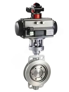 Pneumatic Metal Seated Wafer Butterfly Valve Hard Seal Industrial Butterfly Valve