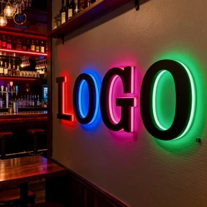 Free Design Custom RGB Color Changing Letters Backlit Sign Outdoor Programmable Led Sign For Bar KTV Logo Sign For Business