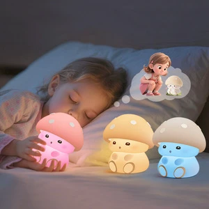 Mushroom Kawaii Bedside Living Room RGB Table Lamp Small Touch Led Night Light For Kids Baby Nursery Lamp