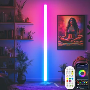 RGB LED Standing Lamps RGB Remote & App Controlled Dimmable Modern Style Corner Light for Party Living Room