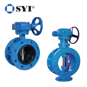 SYI DN400 Double Flanged PN16 DI Body 16 Inch Water Oil Gas Ductile Iron Butterfly Valve