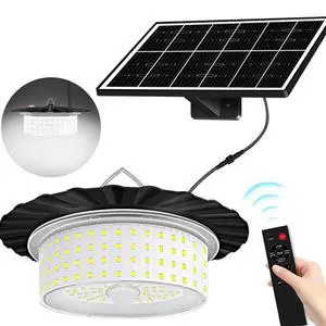 IP65 Waterproof Outdoor LED Ceiling Light 5W Solar Powered Pendant Lamp Solar Panel for Garden Patio Hanging Lights PC/Plastic