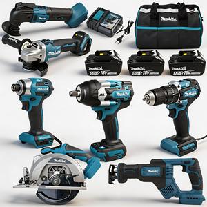 Cordless Makita Tools Impact Wrench Drill Polishing Tool Cutting DC18V Tools Kit Industrial High-quality 11-in-1 Tools Kit