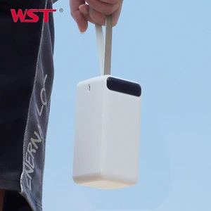 WST PD QC Fast Charging High Capacity Floodlight LED Display Rope Handle Mobile 50000mah Power Bank Phone Power Banks