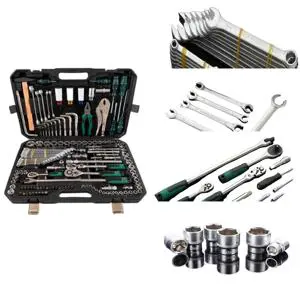 142+2 Piece Industrial Grade Socket Wrench Set Ratchet Wrench 1/2 Inch Drive Square Drive Auto Repair Mechanical Work Household