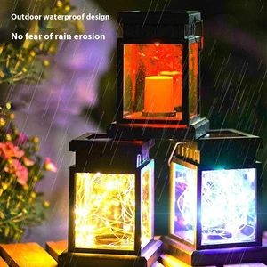 IP65 Waterproof LED Solar Garden Lights Small Retro Palace Design for Home Courtyard Balcony Outdoor Spaces Night Decorative