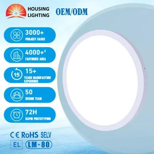 Surface Ceiling Aluminum LED Panel Downlight 500mm 600mm 40w Cct Adjustable Ra80 Ra90 With Emergency Backup