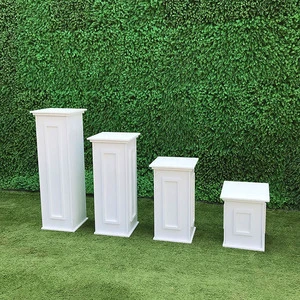 PVC Modern Square Column High Quality Wedding Props White Party Road Lead Display For Banquet Plinth Decoration