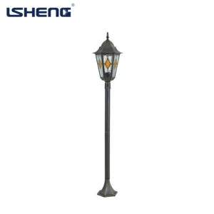 Aluminum IP44 E27 Lamp Holder Outdoor Garden Street Lawn Lamp 3-Year Warranty Remote Control Dimmable Glass Shade Multi-Color