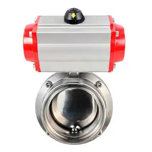 DNOVA Butterfly Valve Stainless Steel AISI 304 Threaded 10 Bar Pneumatic