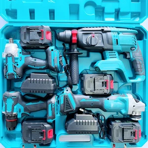 Big Discount Hot Sale for Combo Power Tools 5 Kits Tool Set 21V Cordless Drills Impact Wrench Hammer Tool Kit for Maintenance