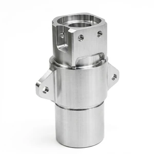 CNC Machining Service Aluminum Valve Body Custom Precision Hydraulic Cylinder Component with Milling Mounting Ears