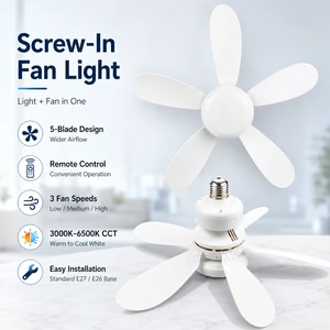 6 Blades Modern Ceiling Fan Light Remote Memory Function 3 Wind Speed 3000K-6500K LED Fan 85-265V Wide Voltage Bedroom Kitchen