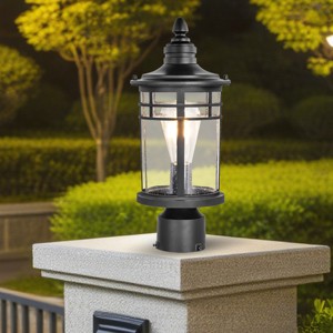 Modern Black Aluminum Outdoor Post Lantern Waterproof Pillar Light for Garden