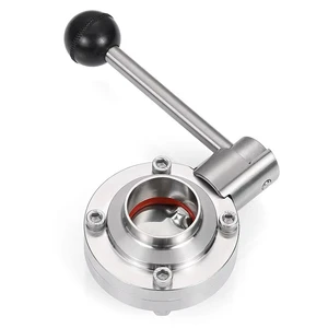 Welded 2-way Butterfly Valve (304/316L SS)-Food-Sanitary Grade ISO9001 CE Certified Butt-Weld Manual Operation Fluid Plate