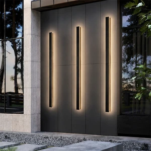 IP65 Waterproof Modern LED Outdoor Wall Light 6W 27W AC110 240V Long Linear Strip Wall Lamp 3000K 4000K 6000K Garden Villa Porch