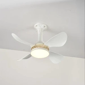 48W Color Change LED Fan Bulb E27 B22 Socket Ceiling Fan with Lights Removable 6 Blades Wall Control