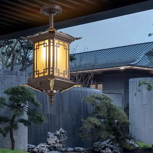 New Chinese Style Outdoor Waterproof IP66 LED Chandelier Lantern Decorative Aluminum Garden Light Sunlight Room Aisle Lights