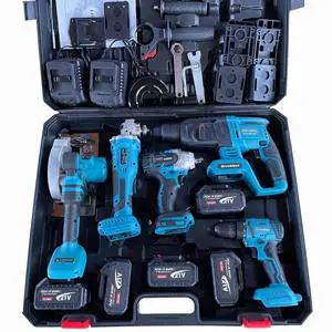 Power Tool Kits Electric Hammer Impact Drill Brushless Angle Grinder Cordless Wrench Portable Circular Saw Tool Box Set OEM Set