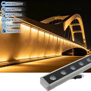 High Brightness LED Linear Wall Washer Light IP67 Outdoor Waterproof Aluminum 2-Year Warranty CRI 80 DC24V 50000 Hours Bridge