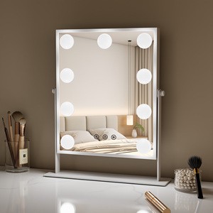 Customized Logo Acceptable Supplier Supply Square Make Up 9 Bulbs Led Vanity Makeup Mirror With Light