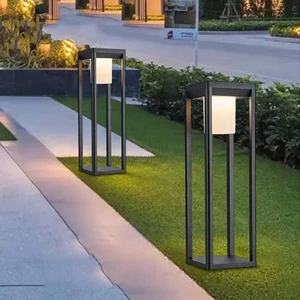 Jpungsun Modern Landscape Waterproof Lawn Bollard Lamp Outdoor Garden Pathway Decoration Lawn Light