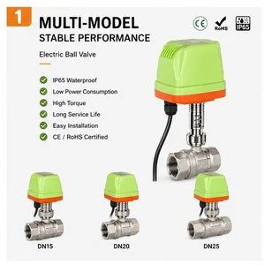 YAOYANG SS304 Motorized Ball Valve DN20 PN40 IP65 Electric Water Valve Extended Neck OEM For Air Conditioning Household Plumbing