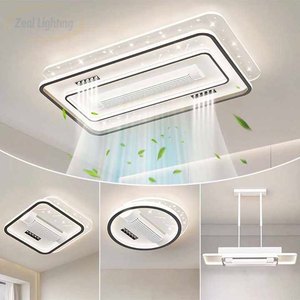 Zeal Lighting Full Spectrum Leafless Fan Lamp Iron Materia Bedroom ultra Thin Bladeless Eye protection Ceiling Lights with Fan