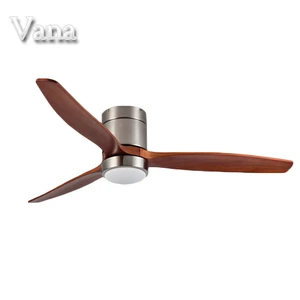 Wooden Remote Control and Wifi Ceiling Fan Blade High Speed Nordic DC AC Ceiling Fan With Light Control