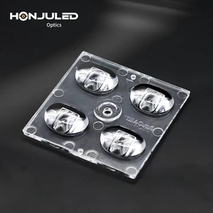 HONJU 5050 Outdoor LED Lenses & Reflectors Plano-Convex T2M-Cutoff Square PC Beads 4-Lamp Street Light Lens for Stadium Lighting