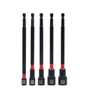 TOOLJOY Magnetic Nut Driver Set Long Impact Socket Bits Phosphating Black Finish With Heat Shrink Tube Customizable