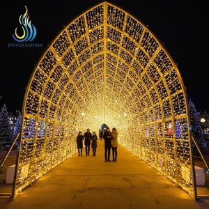 Hot Sale Immersive Oriental Light Tunnel Installation Waterproof LED Festival Lantern for City Lighting Show