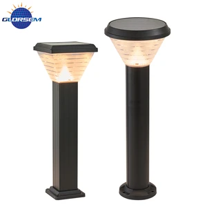 Modern Outdoor LED Solar Lawn Light IP65 Waterproof Warm White Bollard Light Garden Landscape Lighting Remote Control 5W ROHS