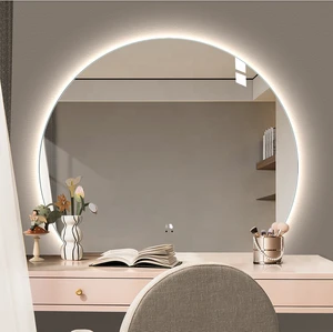 Half Circle Decorative Wall Modern LED Bathroom Moon Mirrors With Backlights