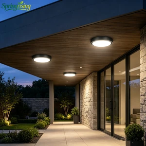 Competitive Price IP65 Round Die Cast Aluminum Outdoor LED Ceiling Bulkhead Light Villa Garden Exterior Lamp Bulk Supply
