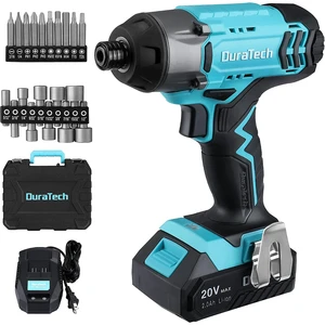 DURATECH Industria Impact Driver Kit 1/4 Inch Cordless Driver Set with 20 Pcs Sockets and Screwdriver Bits
