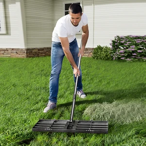Portable Multifunctional Foldable Iron Lawn Leveling Rake Golf Course Sand Trap Rake Soil Grass Leveler Equipment Manual OEM