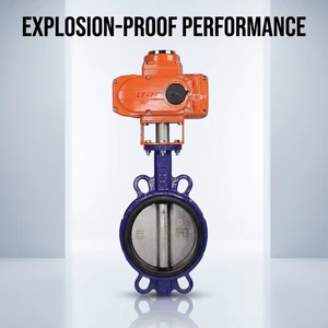 Precise Flow Adjustment Explosion Resistant Cast Iron Body Industrial Water Treatment Electric Clamp Butterfly Valve