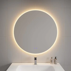Circle Anti Fog Lighted Memory Function 800mm 32 Inch Mirror With Led Lights Backlit Illuminated Bathroom Mirror Round