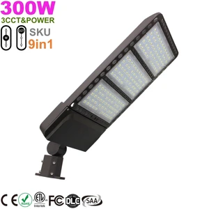 Energy Saving Adjustable Outdoor Street Light 100-277v 300w Commercial LED Shoebox Area Light