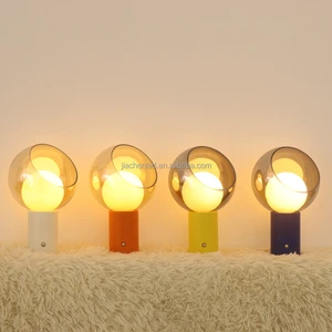 Multicolor Glass Lamp USB Rechargeable Night Light Touch Led Desk Lamp Home Decor Lights With Battery