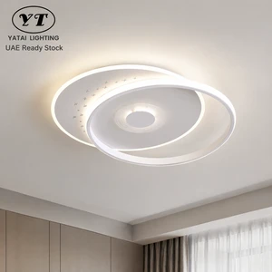 Modern Dimmable Led Ceiling Light Acrylic Iron Surface Mount Remote Control Tri Color Home Living Room Bedroom