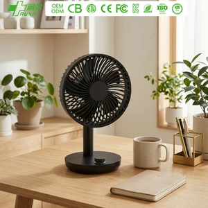 RUNAL New Small Quiet Black Rechargeable Desk Usb Dc Air Cooling Fan With Lithium Battery Plastic For Home Office