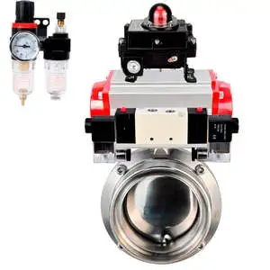 DNOVA Butterfly Valve Stainless Steel AISI 304 Threaded Pneumatic WBV3131S-2W-T-H 4