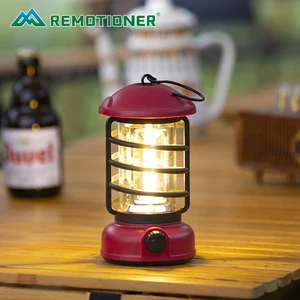 Dry Battery/ Rechargeable Retro LED Camping Lamps Outdoor Portable Waterproof Tent Camping Lantern Light